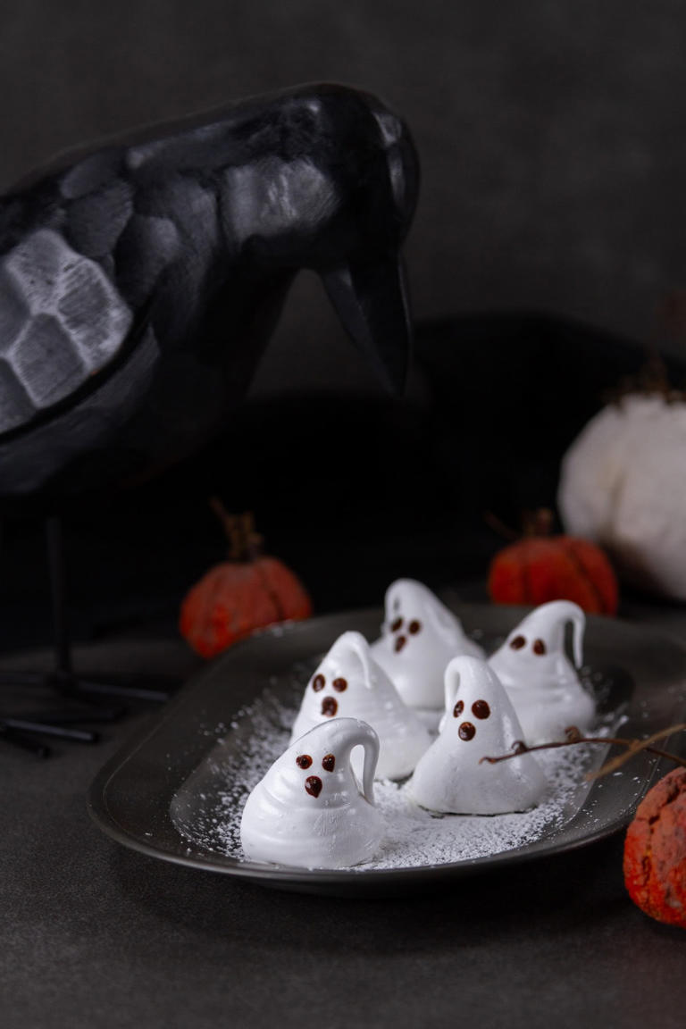 Homemade marshmallow ghosts
