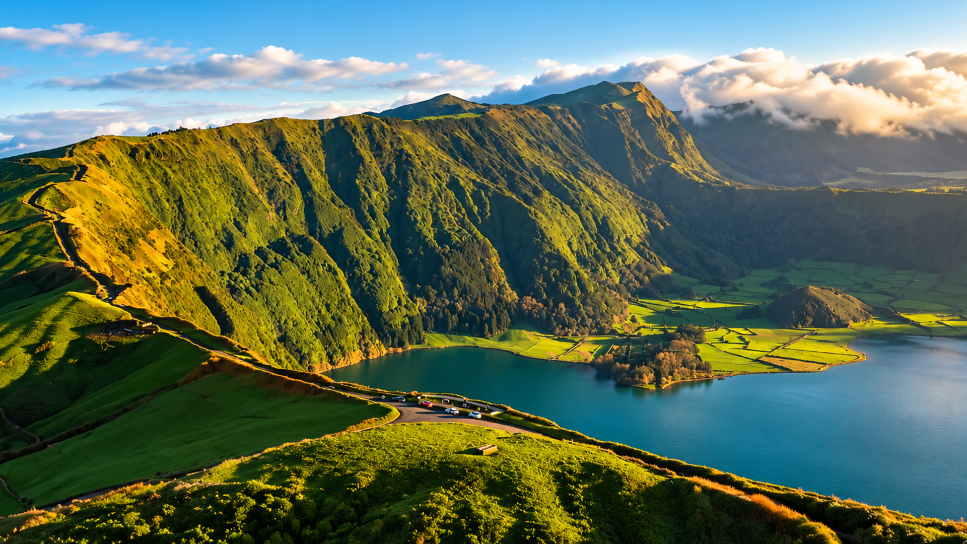 O que existe além destas íngremes cristas verdes de montanha?