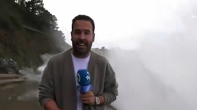 TV reporter wiped out by massive wave live on air