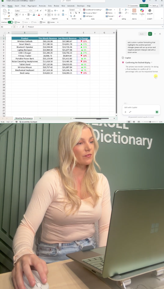Excel and Copilot for custom number formatting