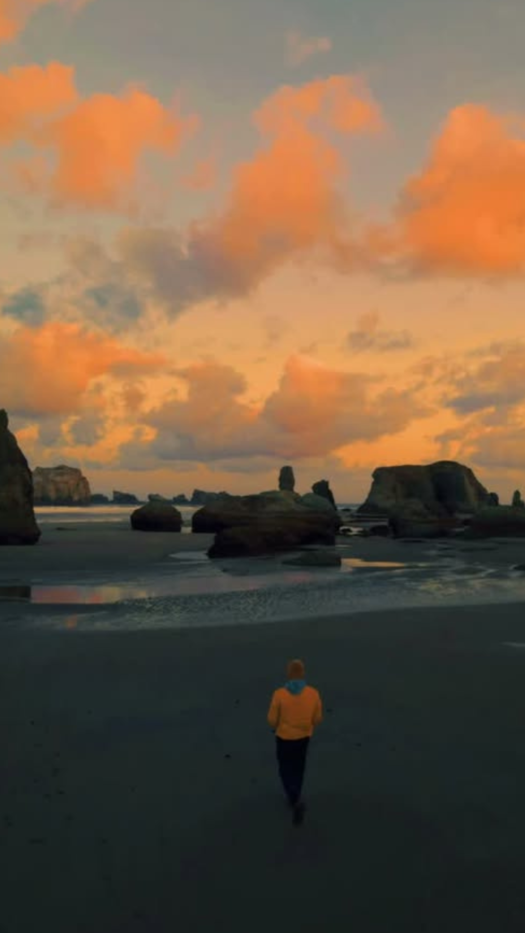 Golden light creates a cinematic ocean landscape