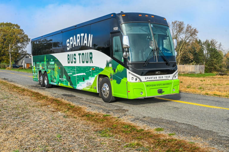 MSU president Guskiewicz begins three-day Spartan bus tour