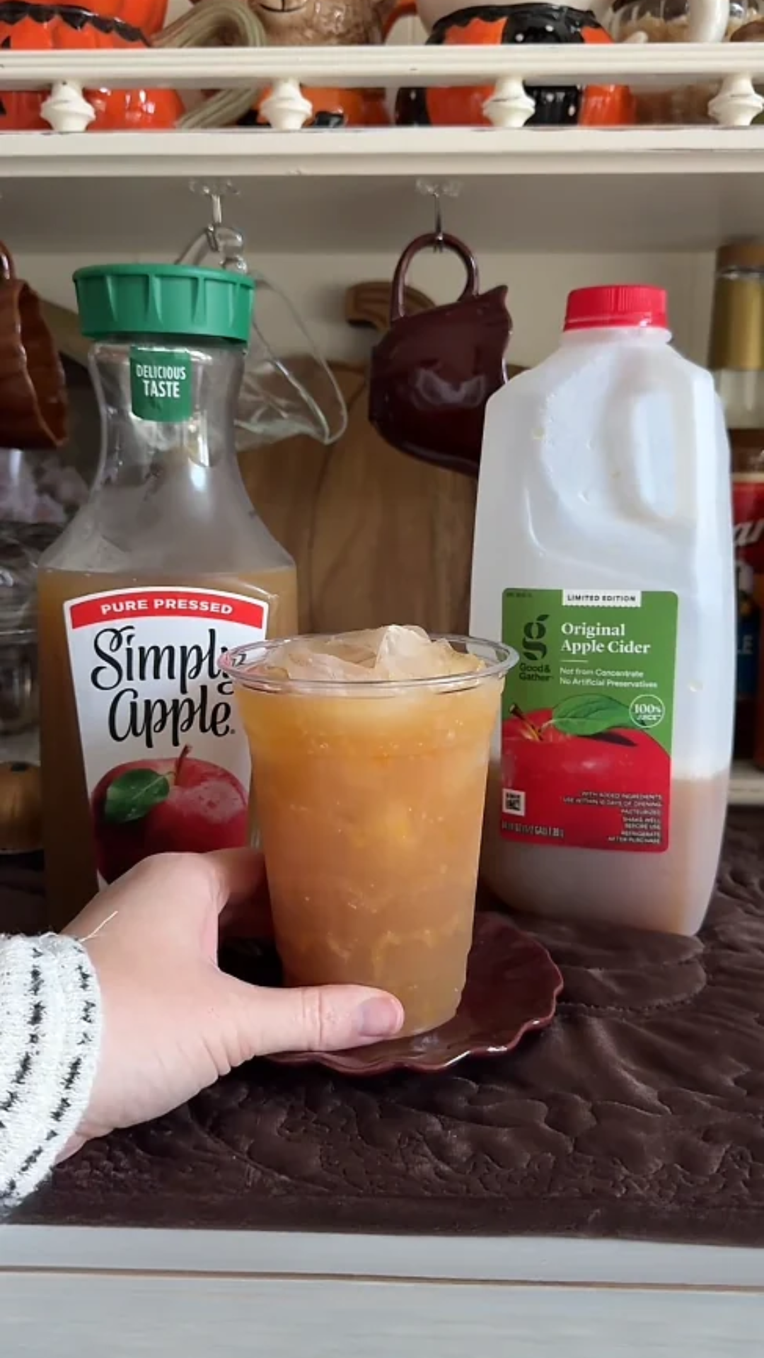 Spiced apple cider refresher with apple and warm spices