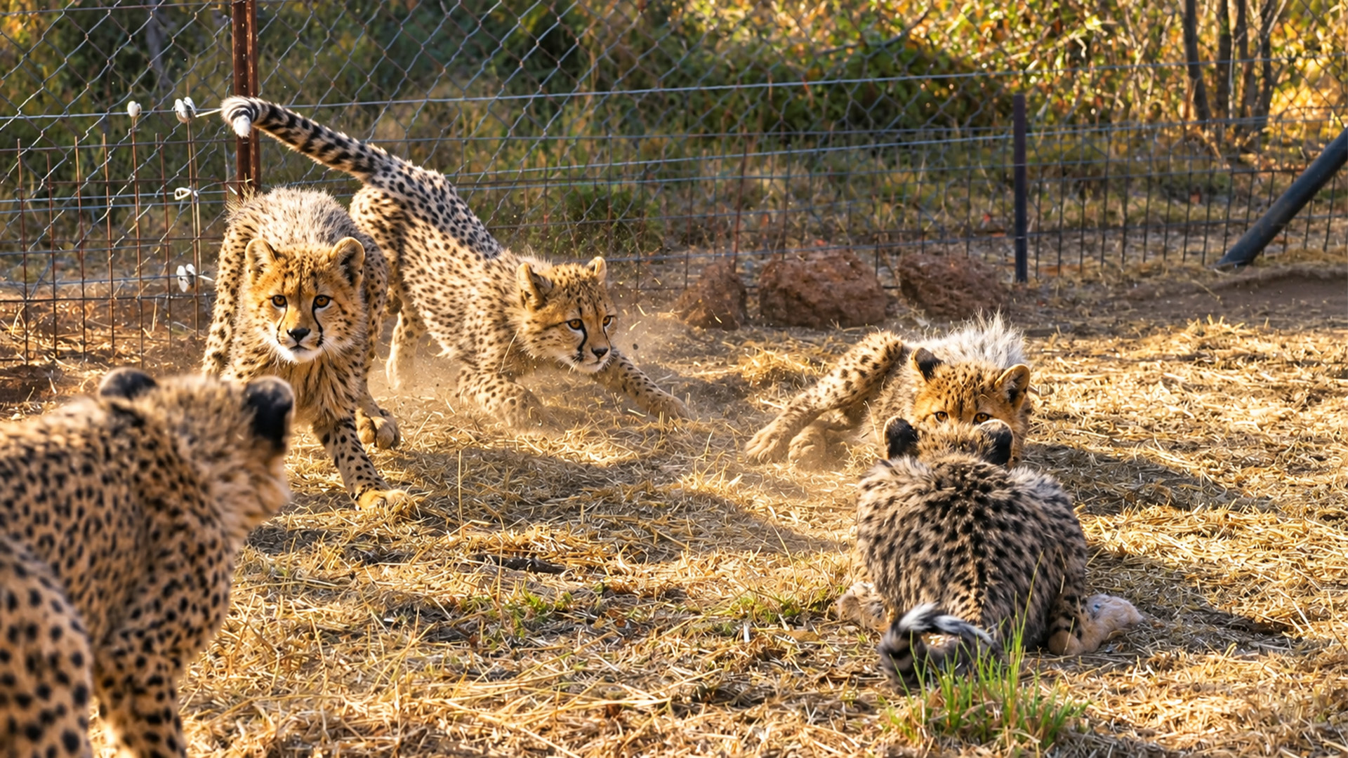 These cheetah cubs already have hunting instincts
