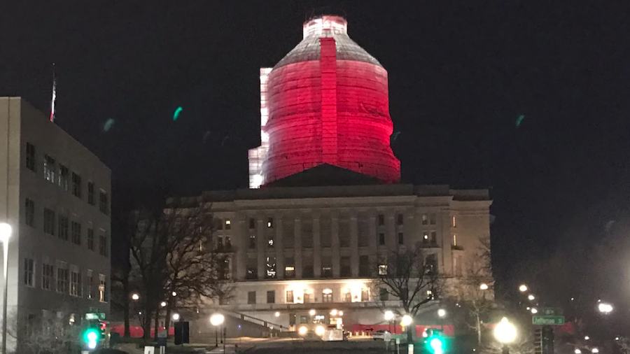 Missouri Capitol dome turns red for Red Ribbon Week