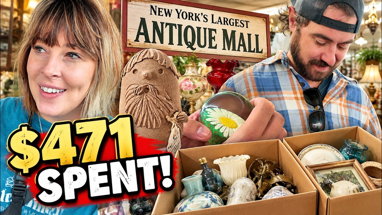 $471 later... we left this antique mall with two boxes of treasures!