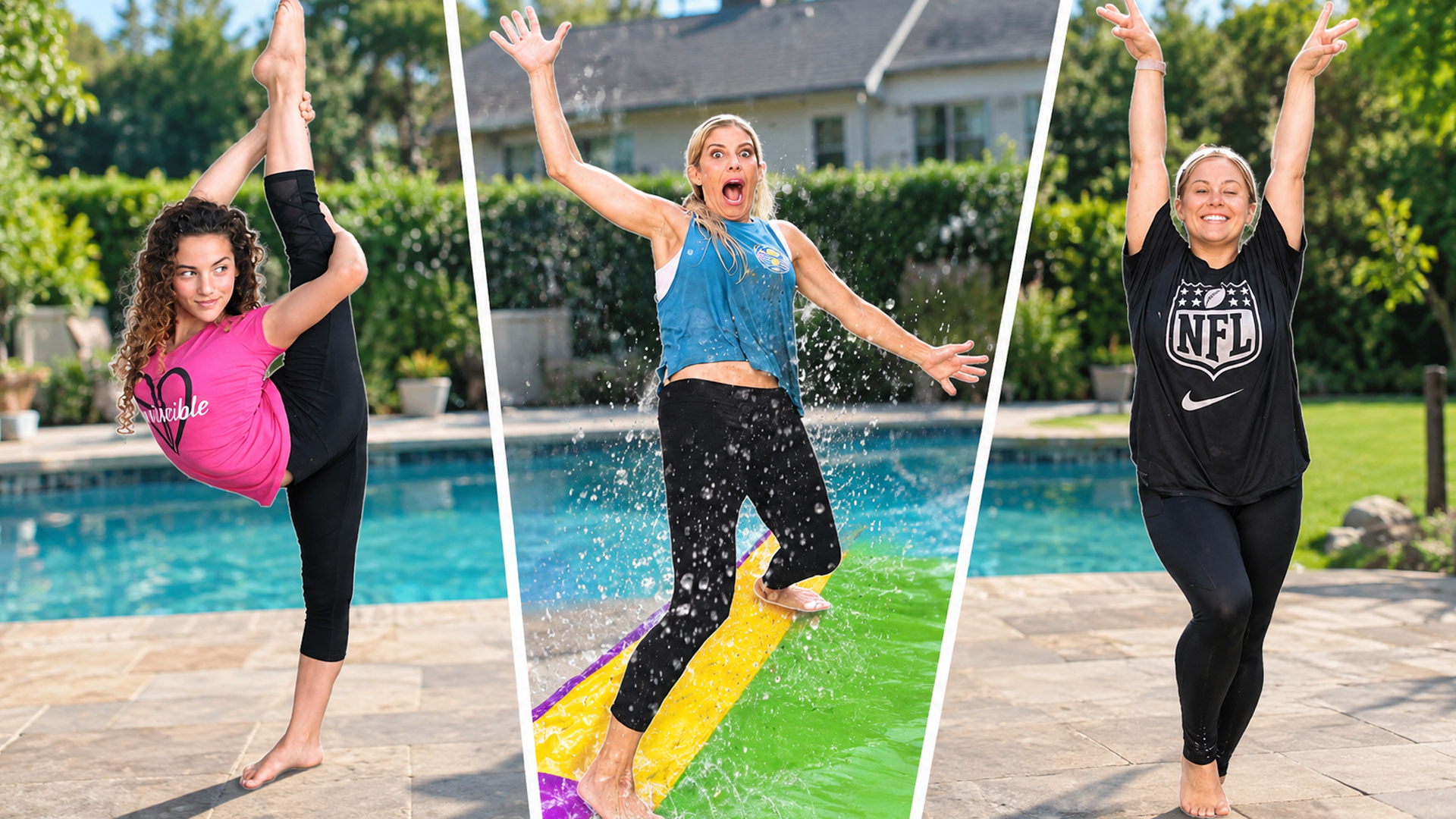 Sofie Dossi challenges Shawn Johnson and Rebecca Zamolo with acro tricks