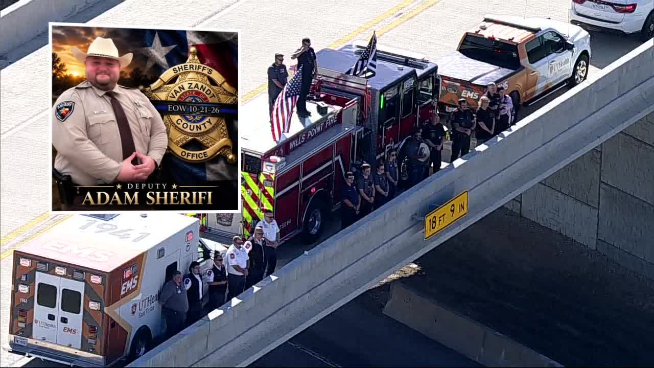 Procession escorts fallen Van Zandt County Deputy Adam Al-Sherifi to Canton