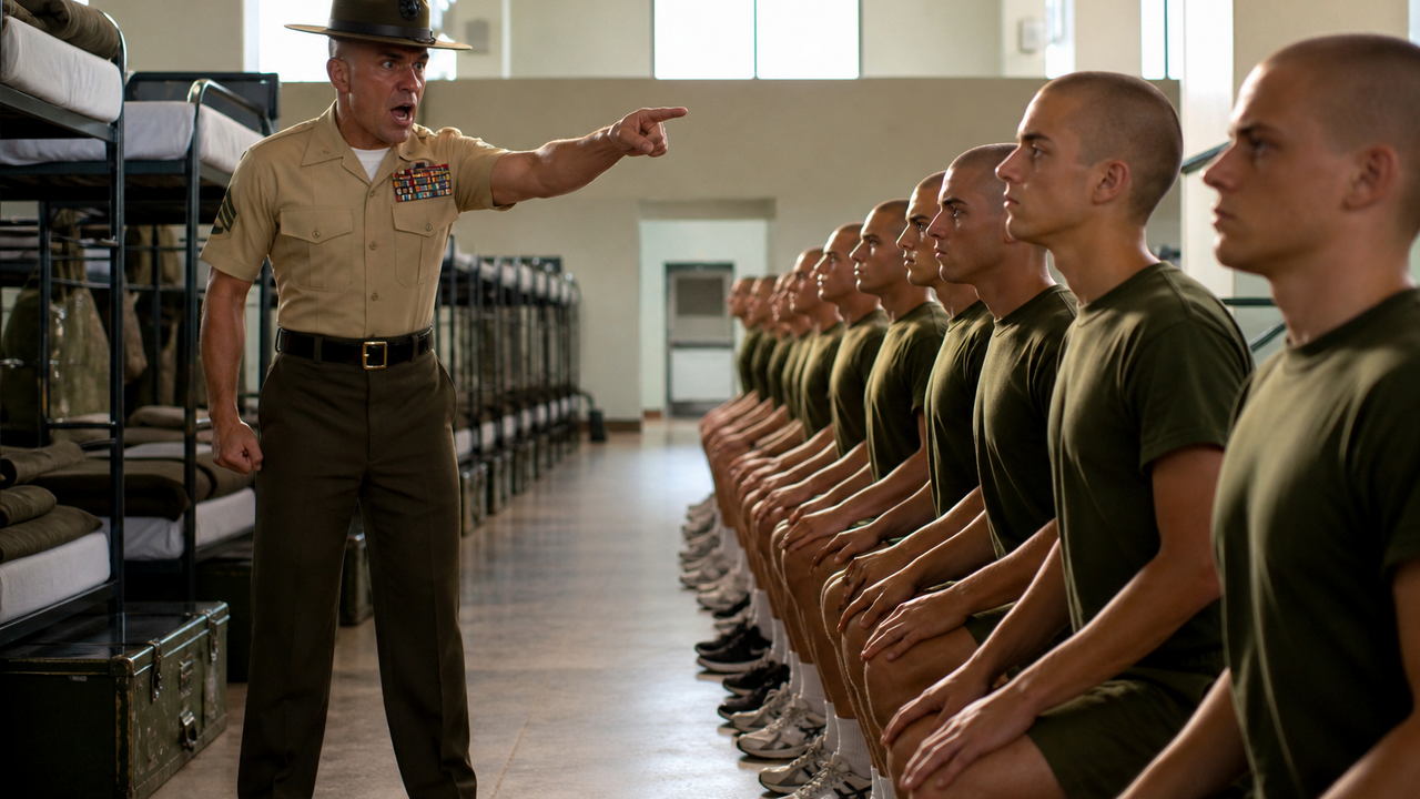 Parris Island drill instructor demands total commitment as recruits ...