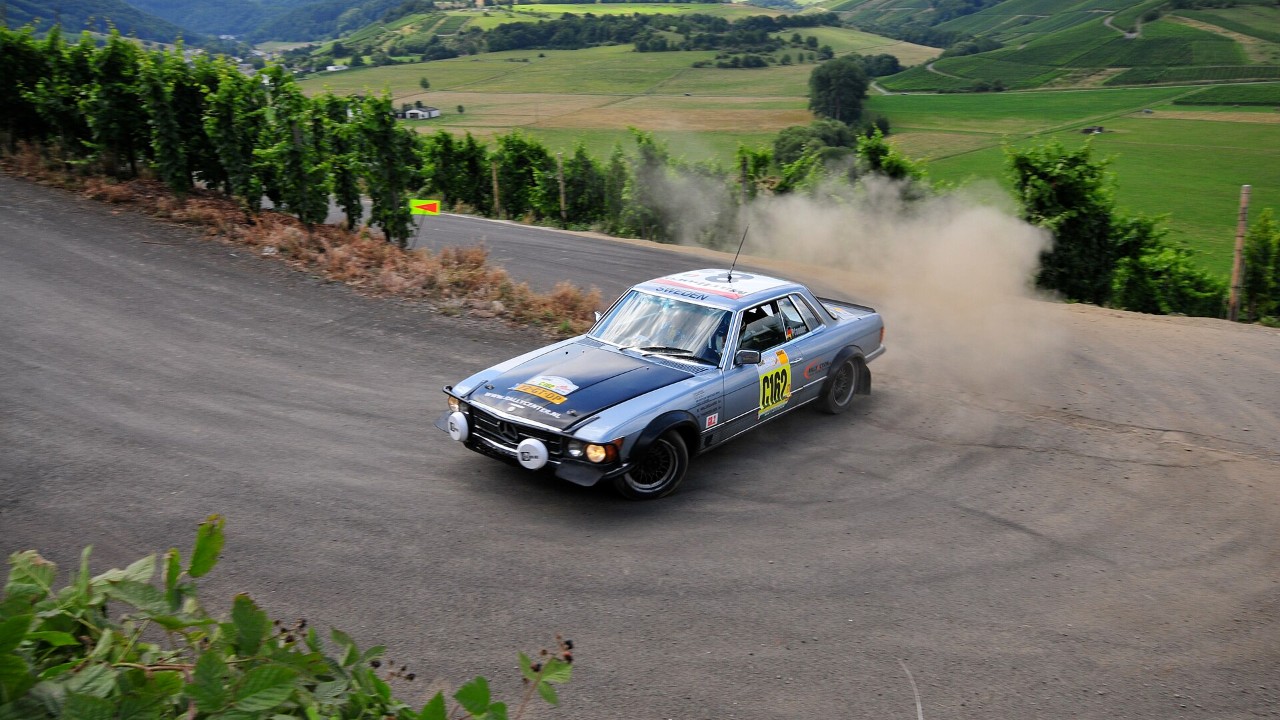 Hannu Mikkola led a four-car Mercedes 450 SLC 5.0 sweep of the 1979 ...