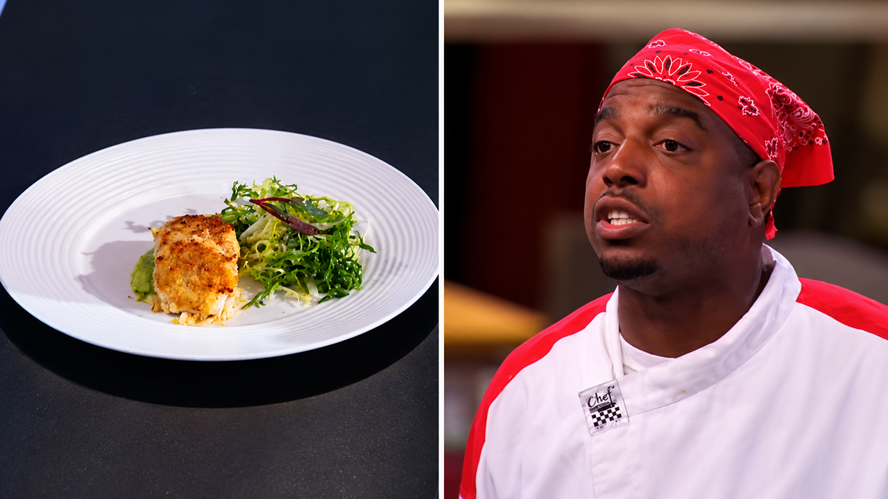 Sterling reveals his secret ingredient during crab cake challenge