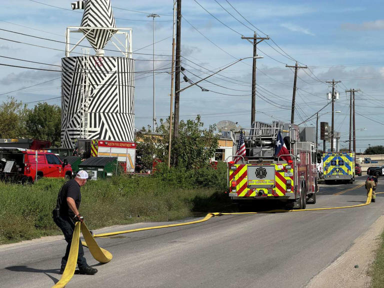 Crews on scene of South Austin warehouse fire with hazardous materials ...