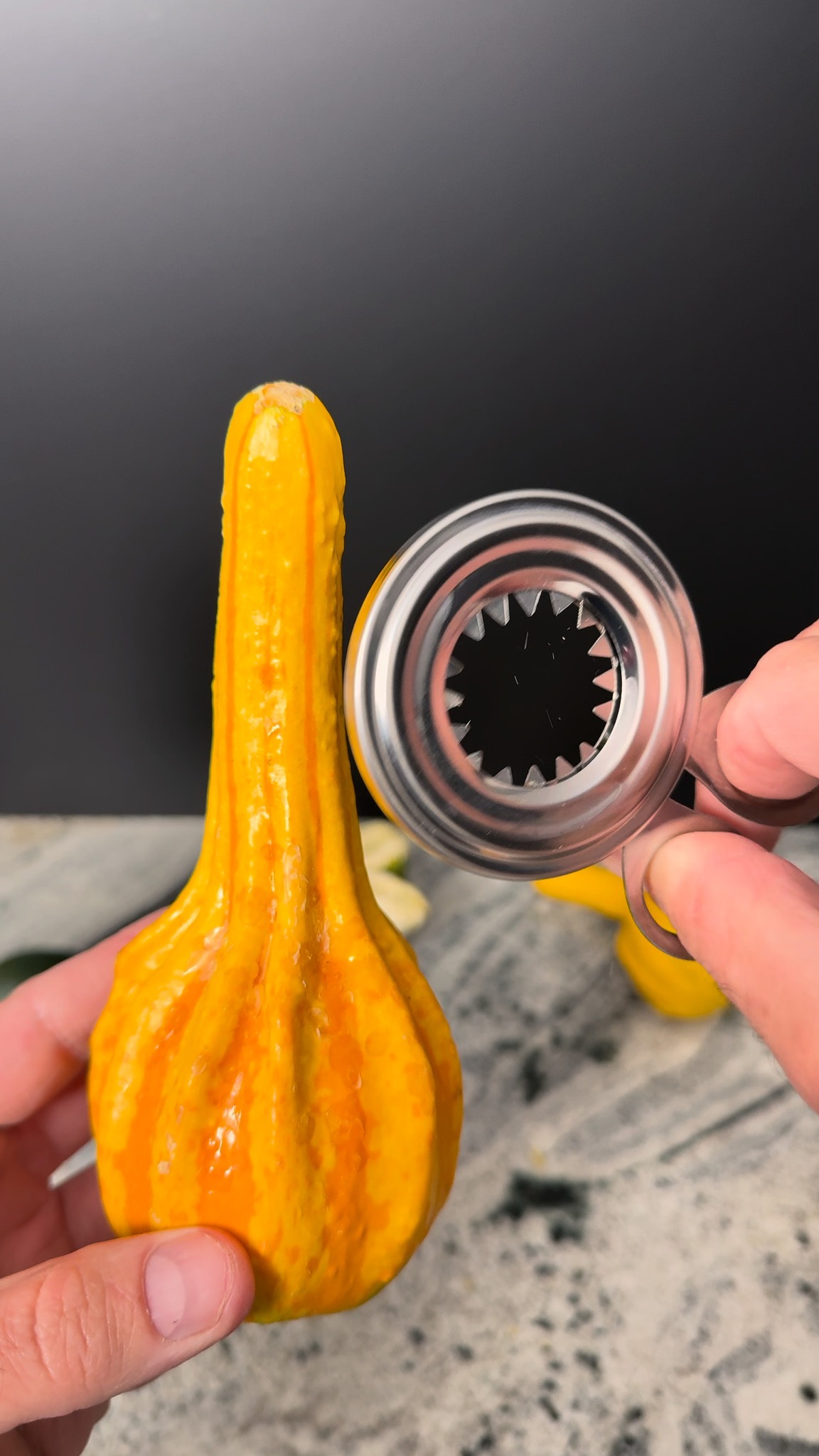 Pumpkin vs. egg cutter test