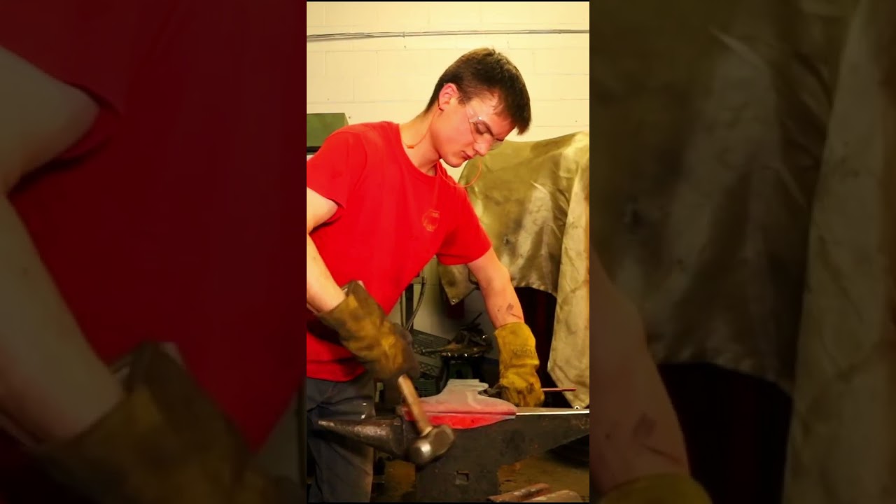 Forging a Viking hewing axe