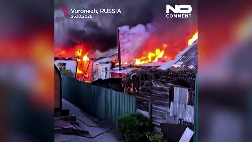 Russia: Flames engulf buildings after Ukrainian drone attack in ...