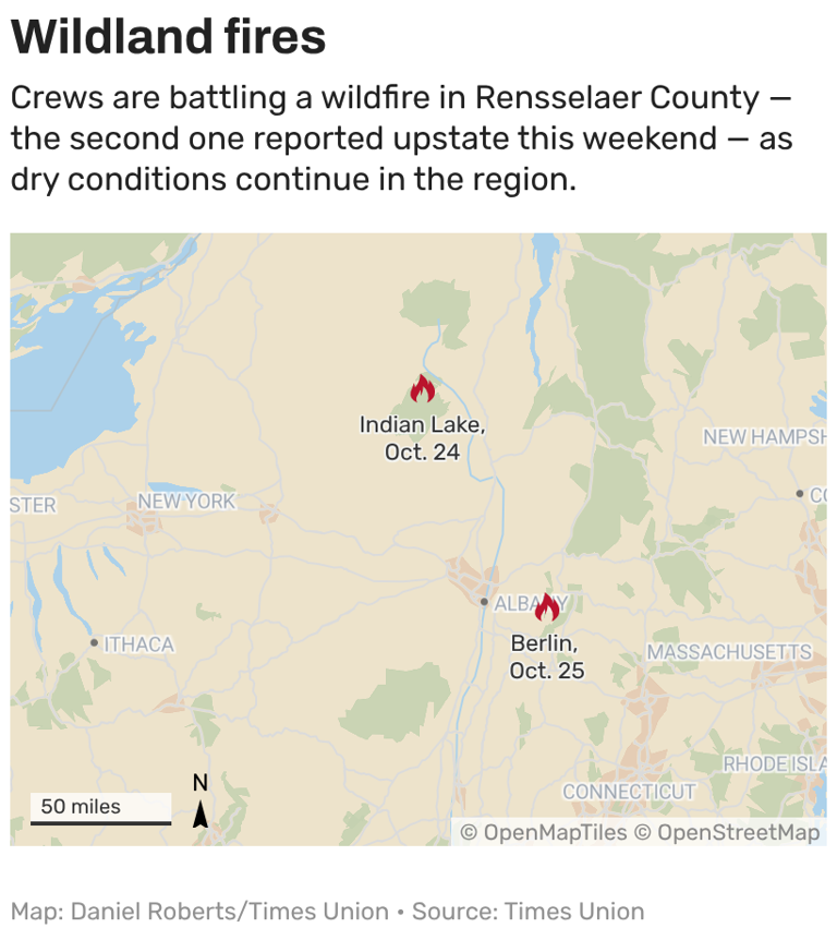 Rensselaer County wildfire grows to nearly 200 acres, crosses state line