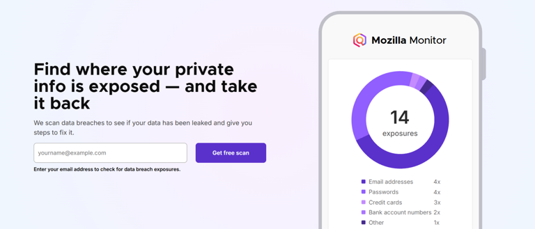 Mozilla Monitor data removal service review