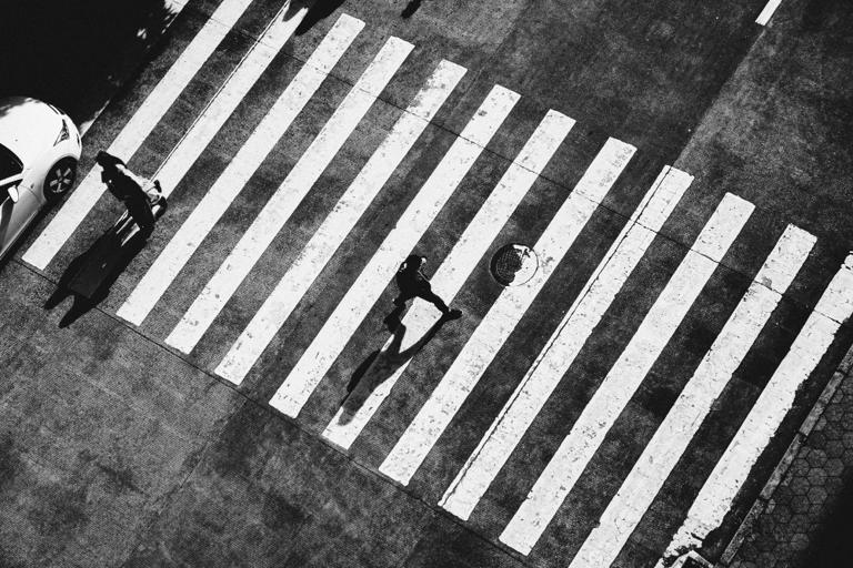 The stripes on a pedestrian crossing were painted on because the ...
