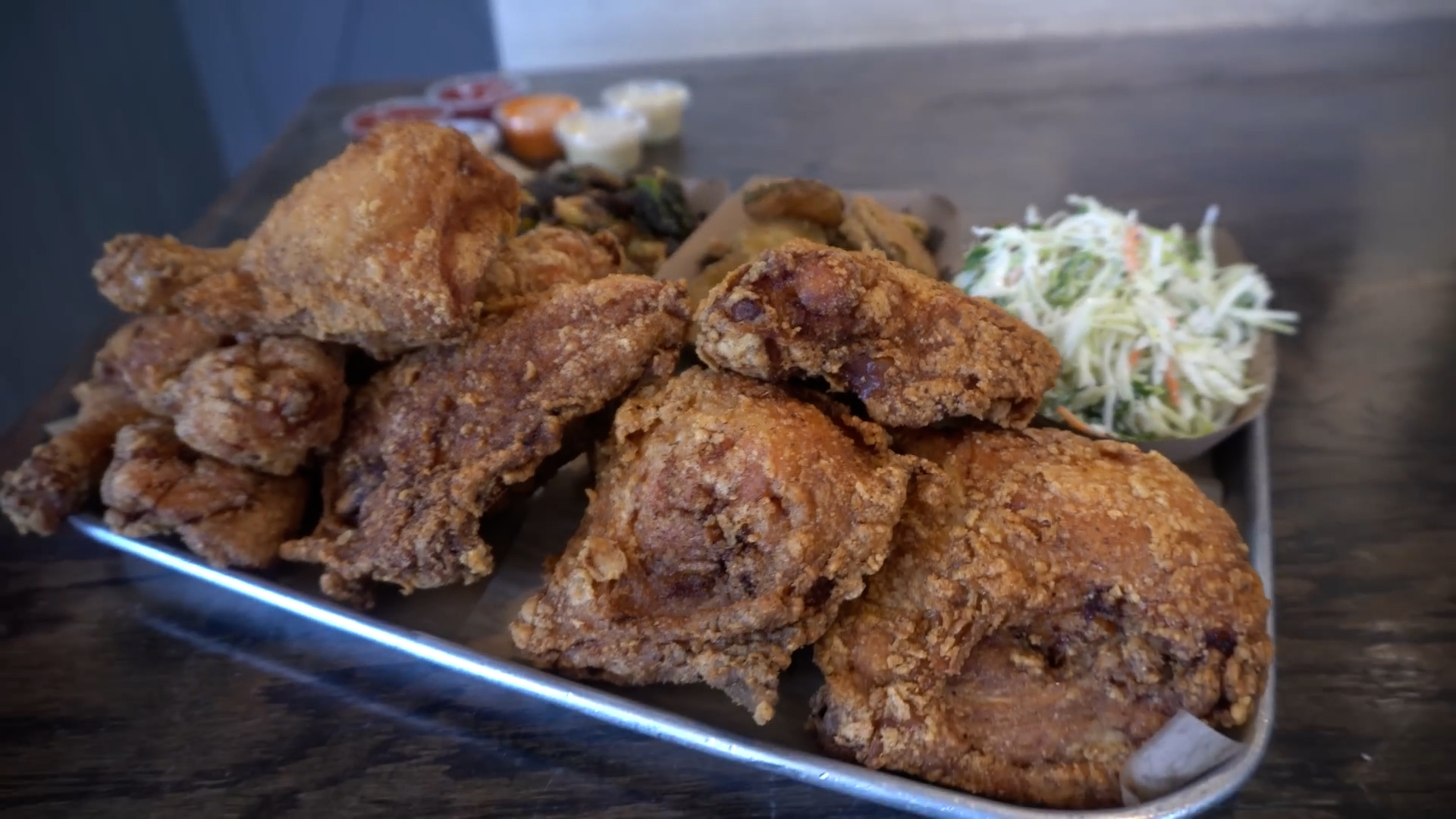 Man attempts giant fried chicken feast in just 20 minutes