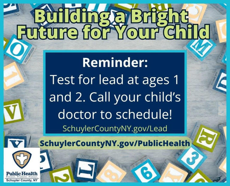 Schuyler County to participate in Lead Poisoning Prevention Week