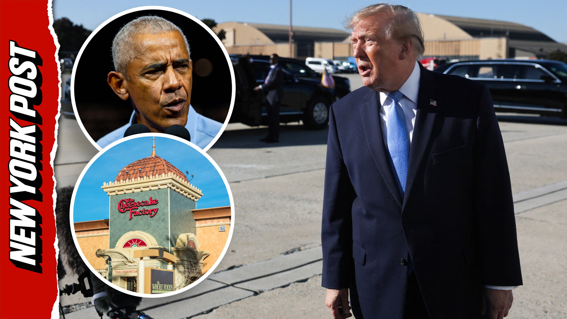 Trump blasts 'lousy president' Obama over 'Cheesecake Factory' White ...