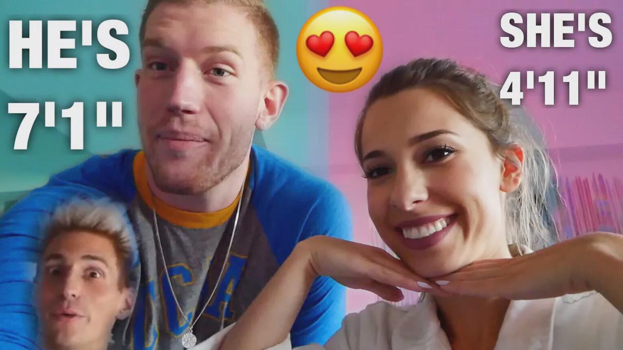 7 foot guy reunites with 4 foot girlfriend? *cute*