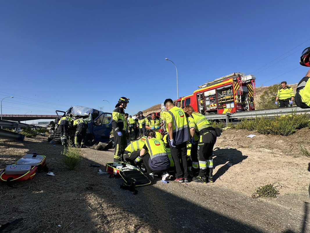 Herido un joven en la M-45 a la altura de Villa de Vallecas