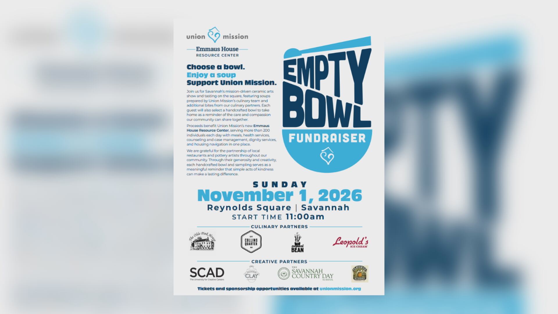 Empty Bowl fundraiser to serve up support for Savannah’s homeless services
