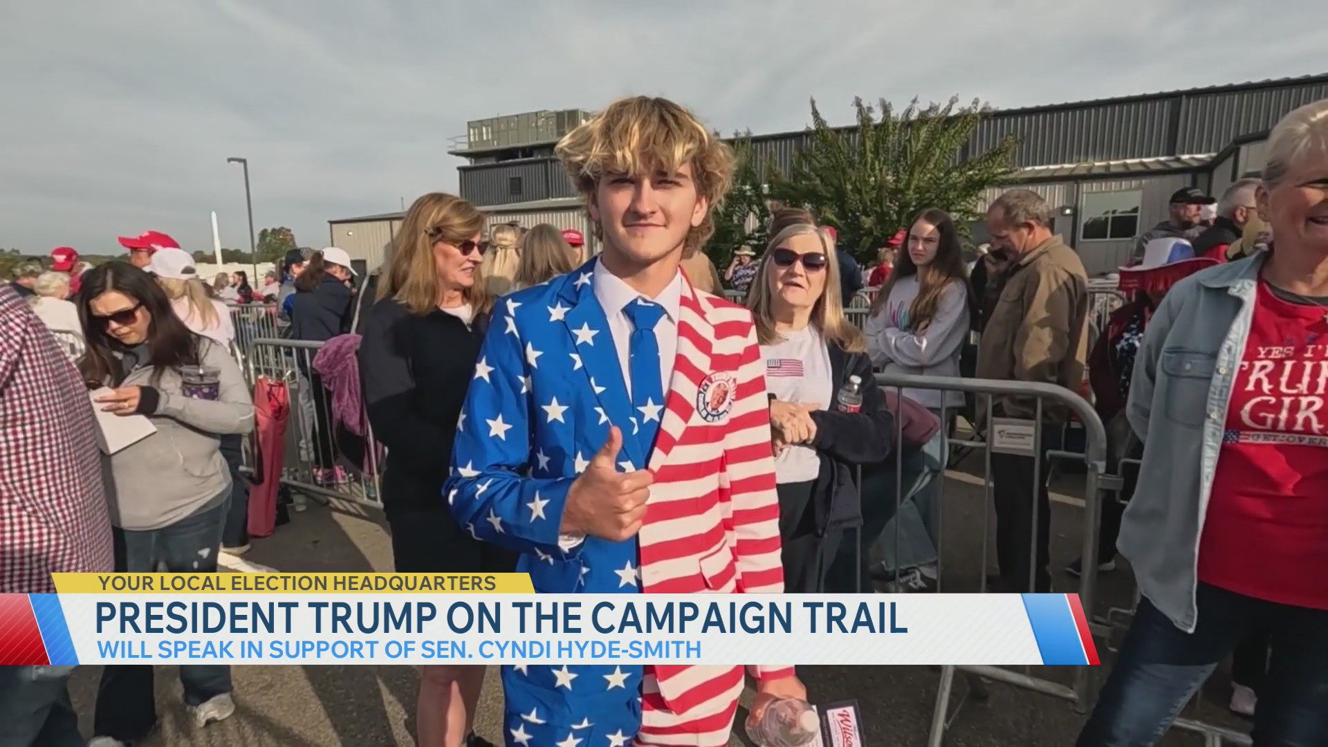 Lines for Trump and Hyde-Smith rally in Corinth