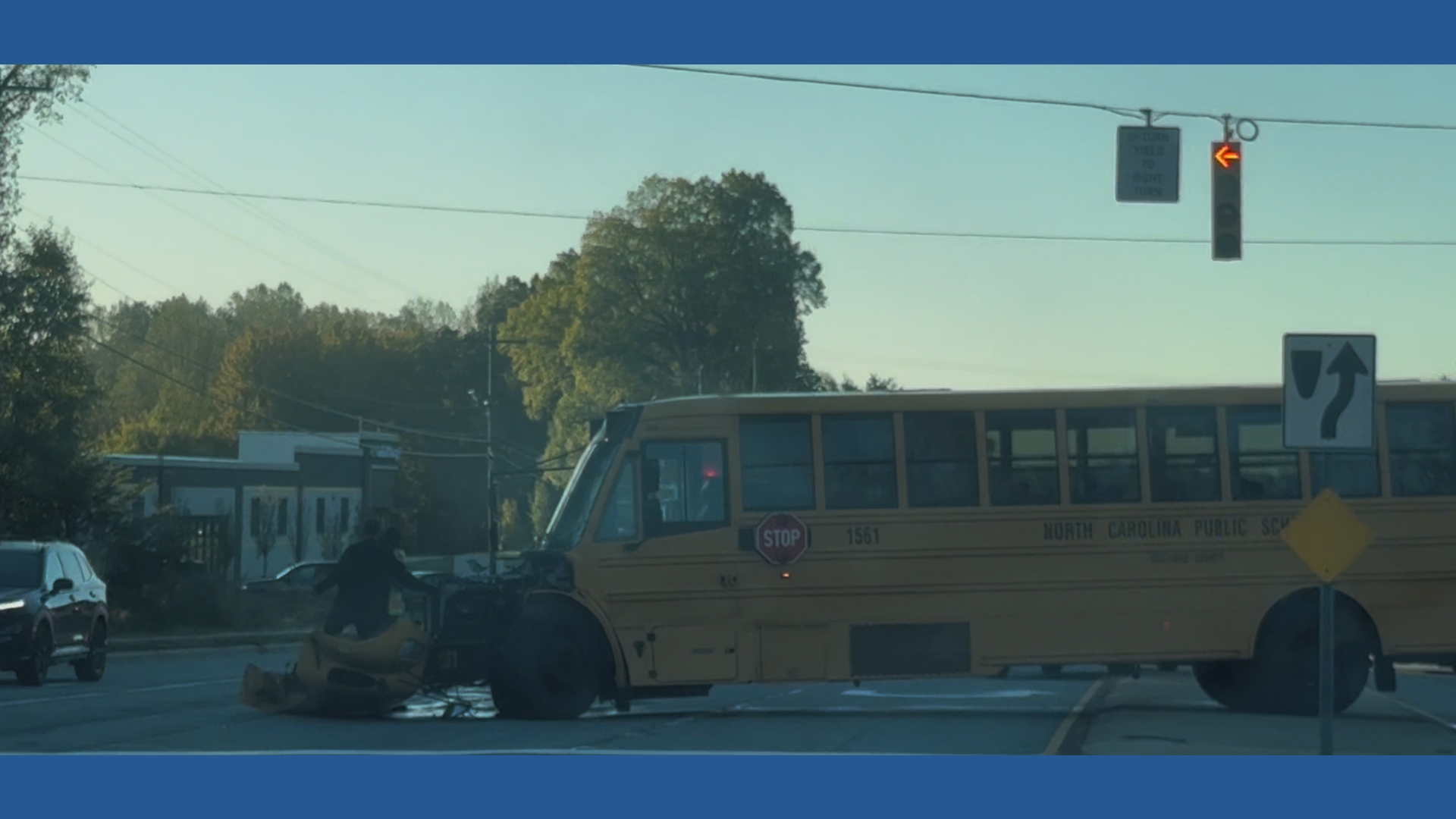 Crash involving school bus in Greensboro