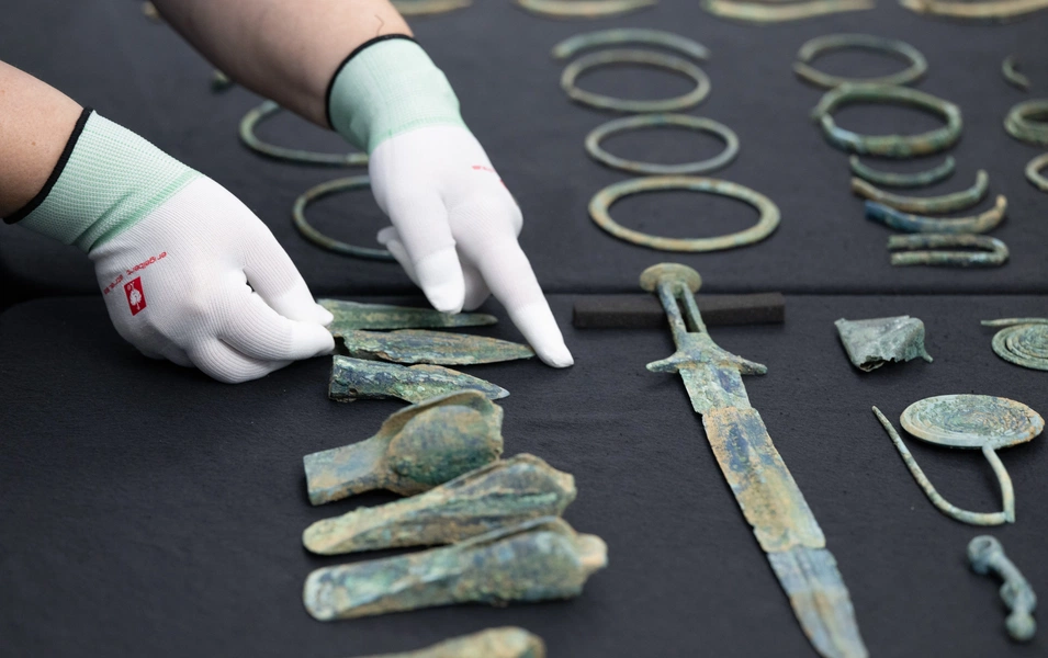 Bronze Age sword found upright in Polish forest sparks ritual theory
