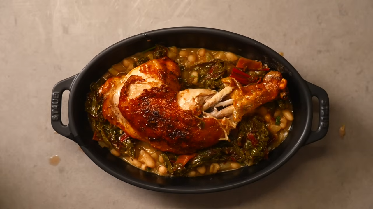 Matt uses a whole chicken for dinner and stock
