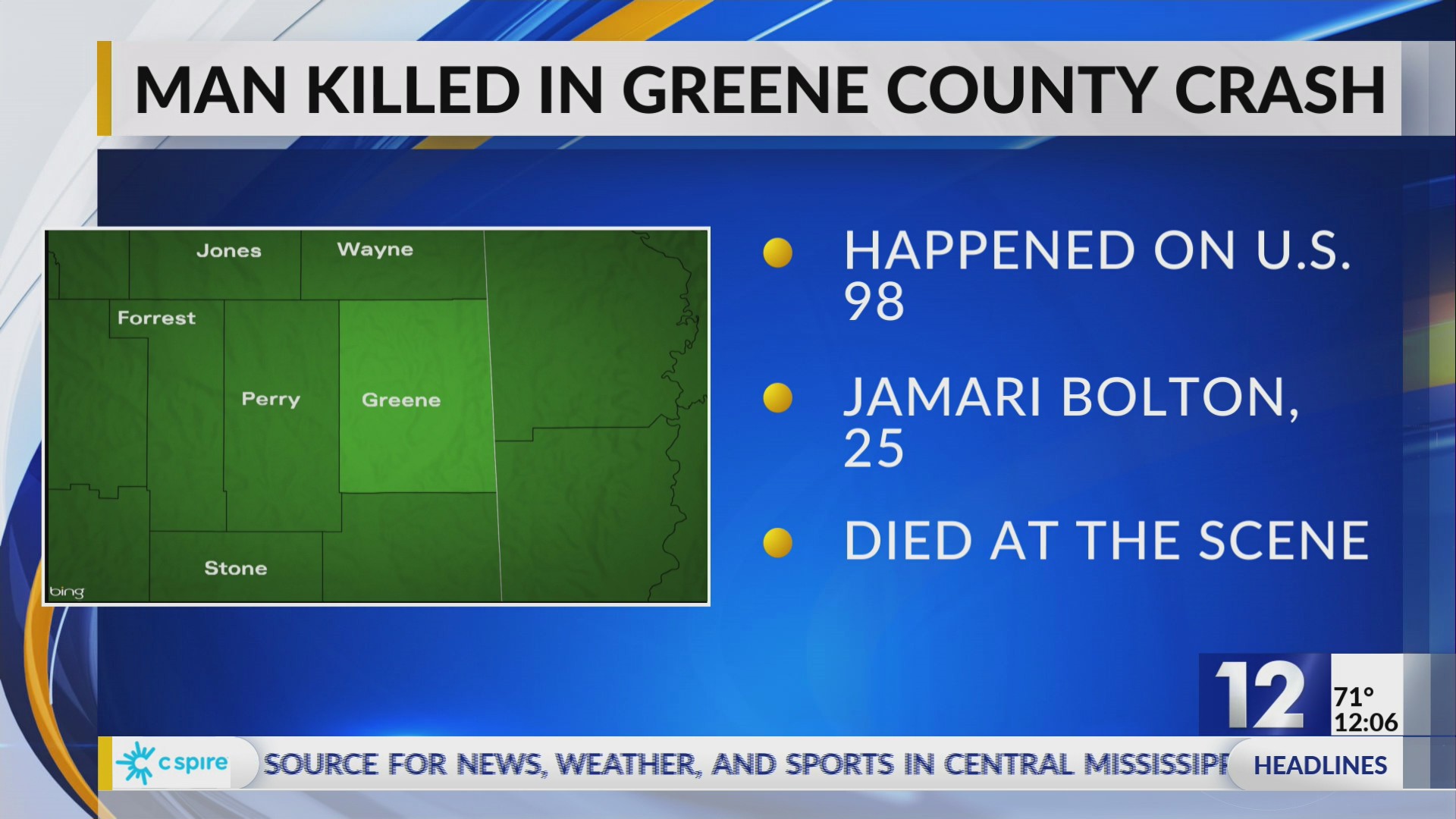 Driver dies after car crashes into tree in Greene County