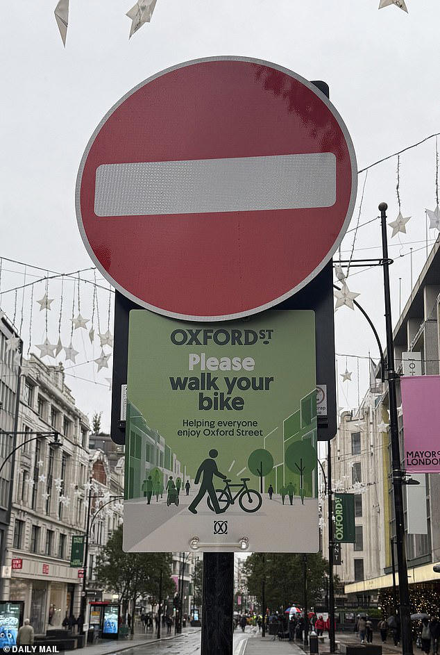 Cyclists run amok on Sadiq Khan's new pedestrian-only Oxford Street