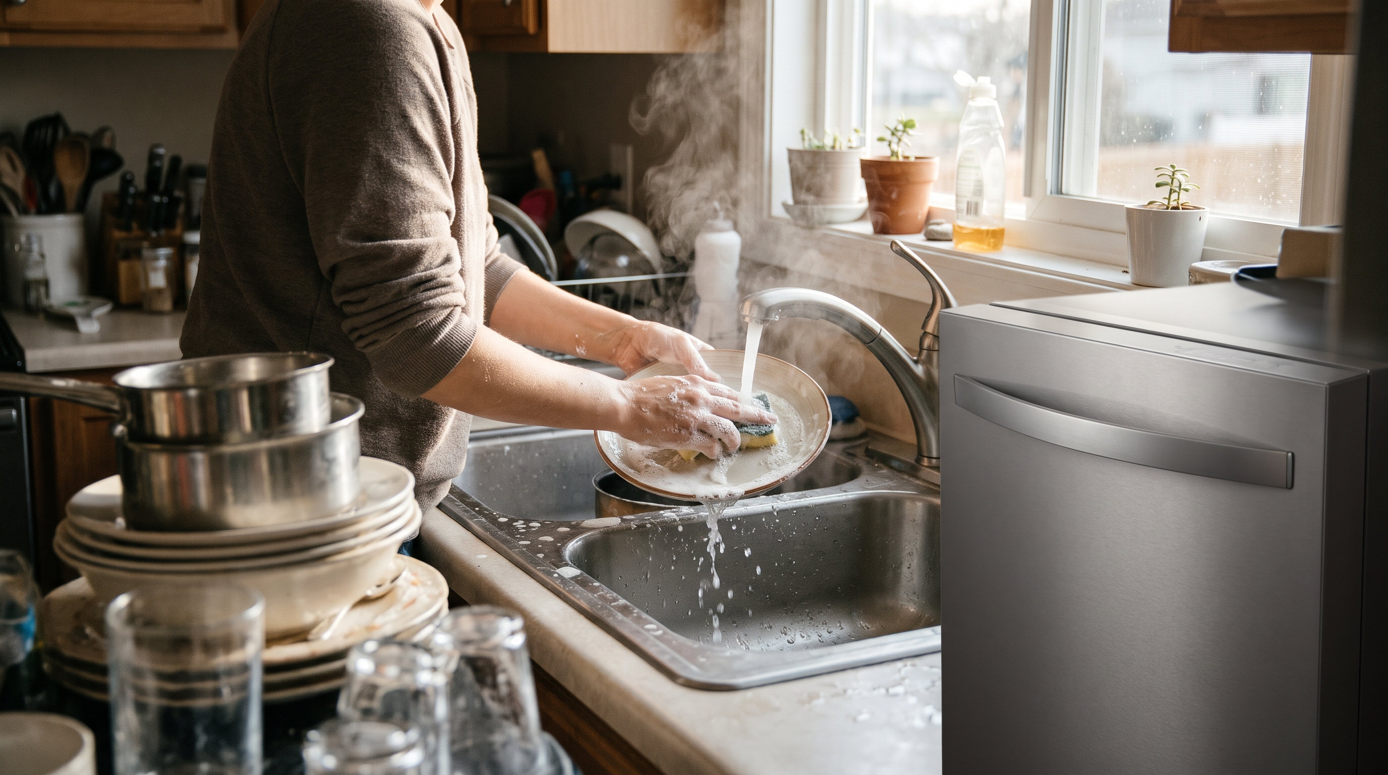 Hand-washing dishes feels frugal, but Energy Star says it can cost ...