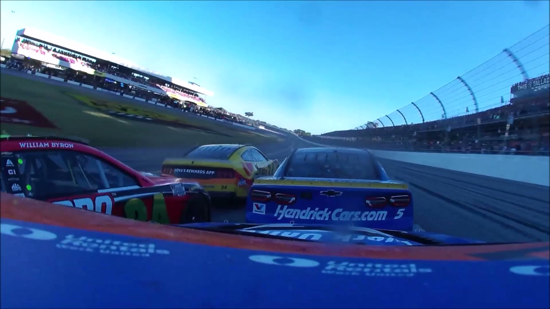 What happened to Austin Hill during the Talladega finish?