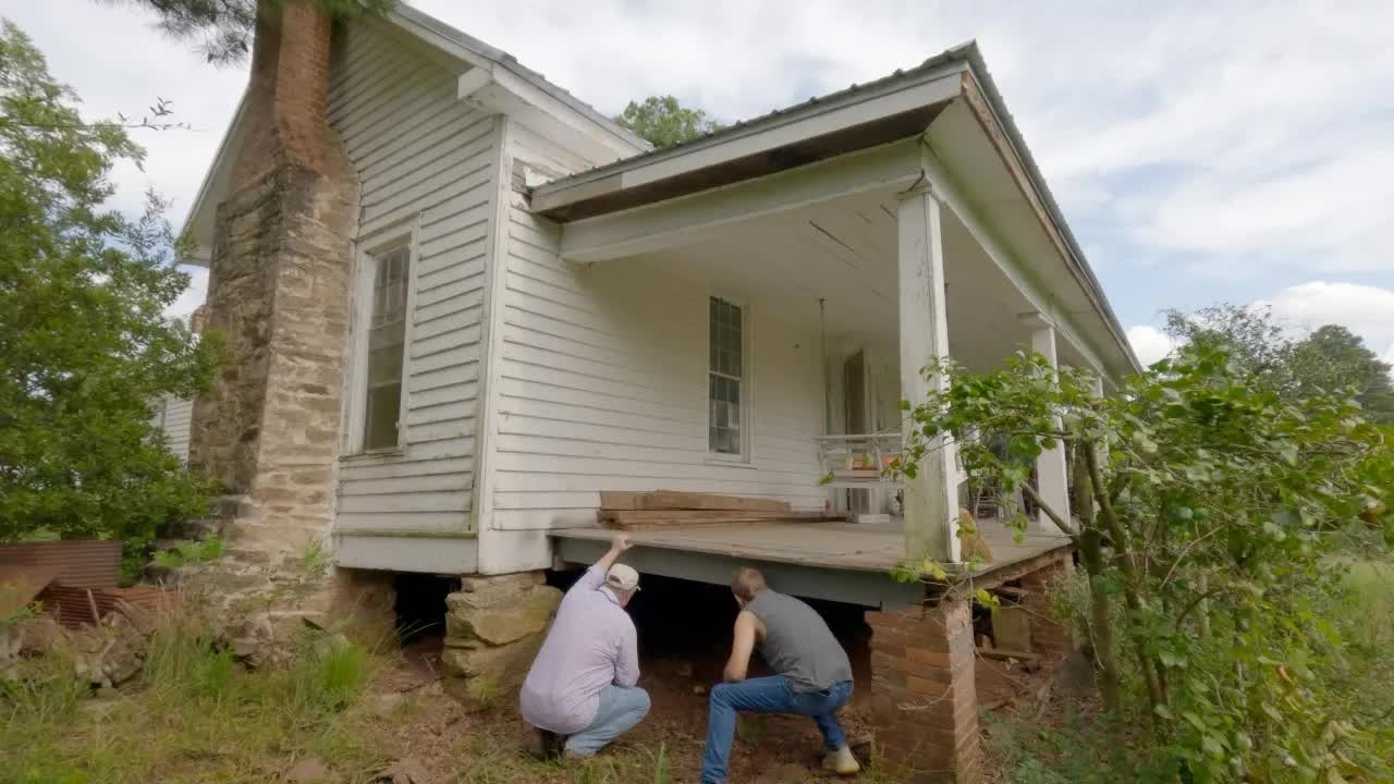 They crawled under an old farmhouse - then the square nails started ...