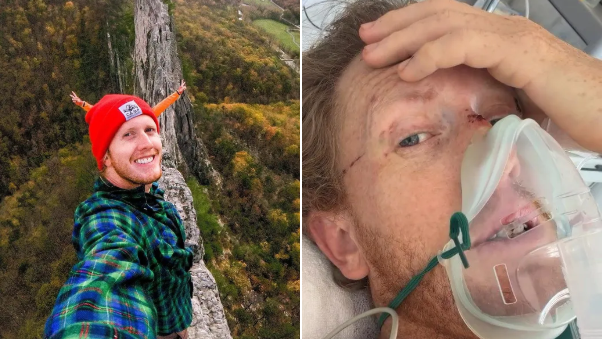 Man who quit job to travel the world plummets 200ft from cliff and survives