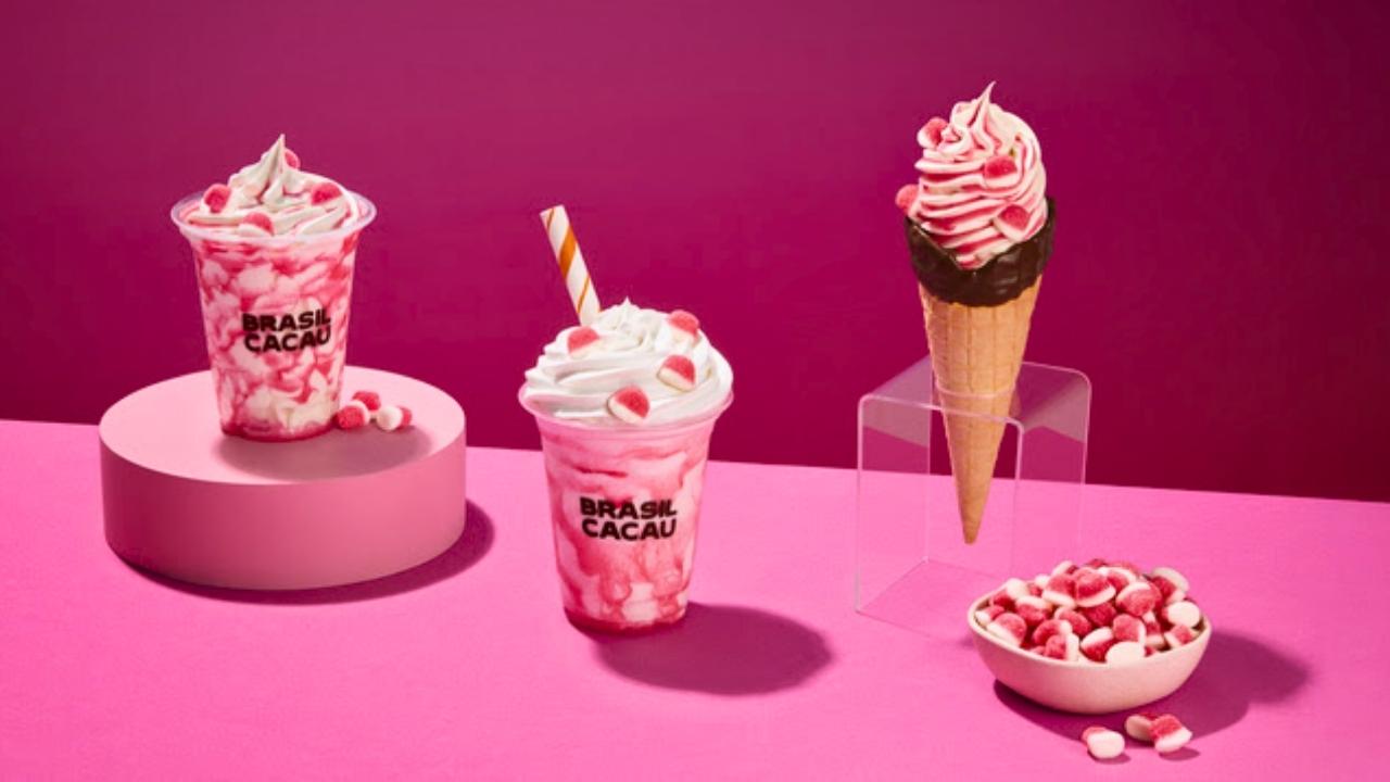 Fini Beijos inspira milkshake, sundae e cascão nas cafeterias Brasil Cacau