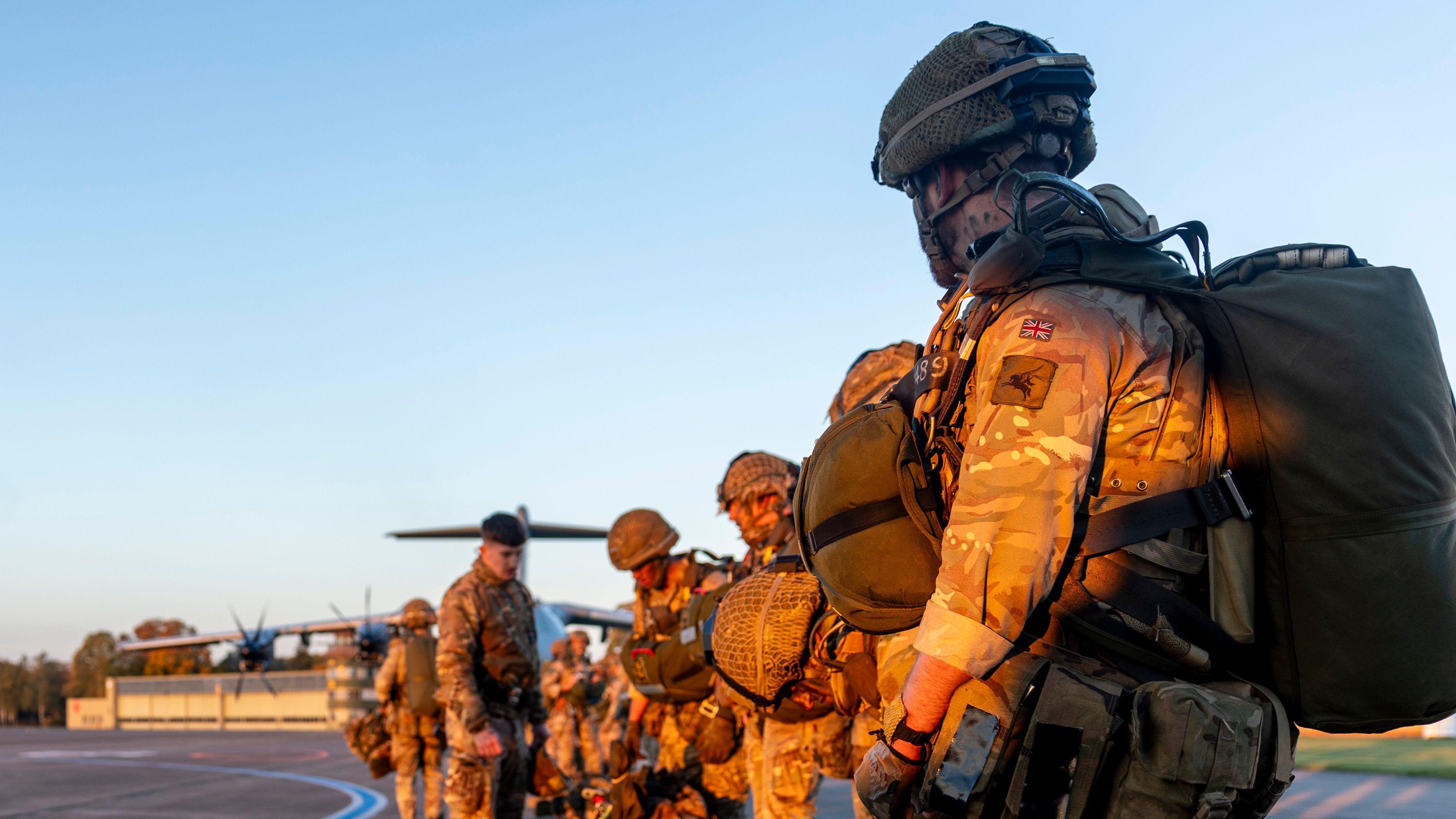 British paratroopers take part in large drop
