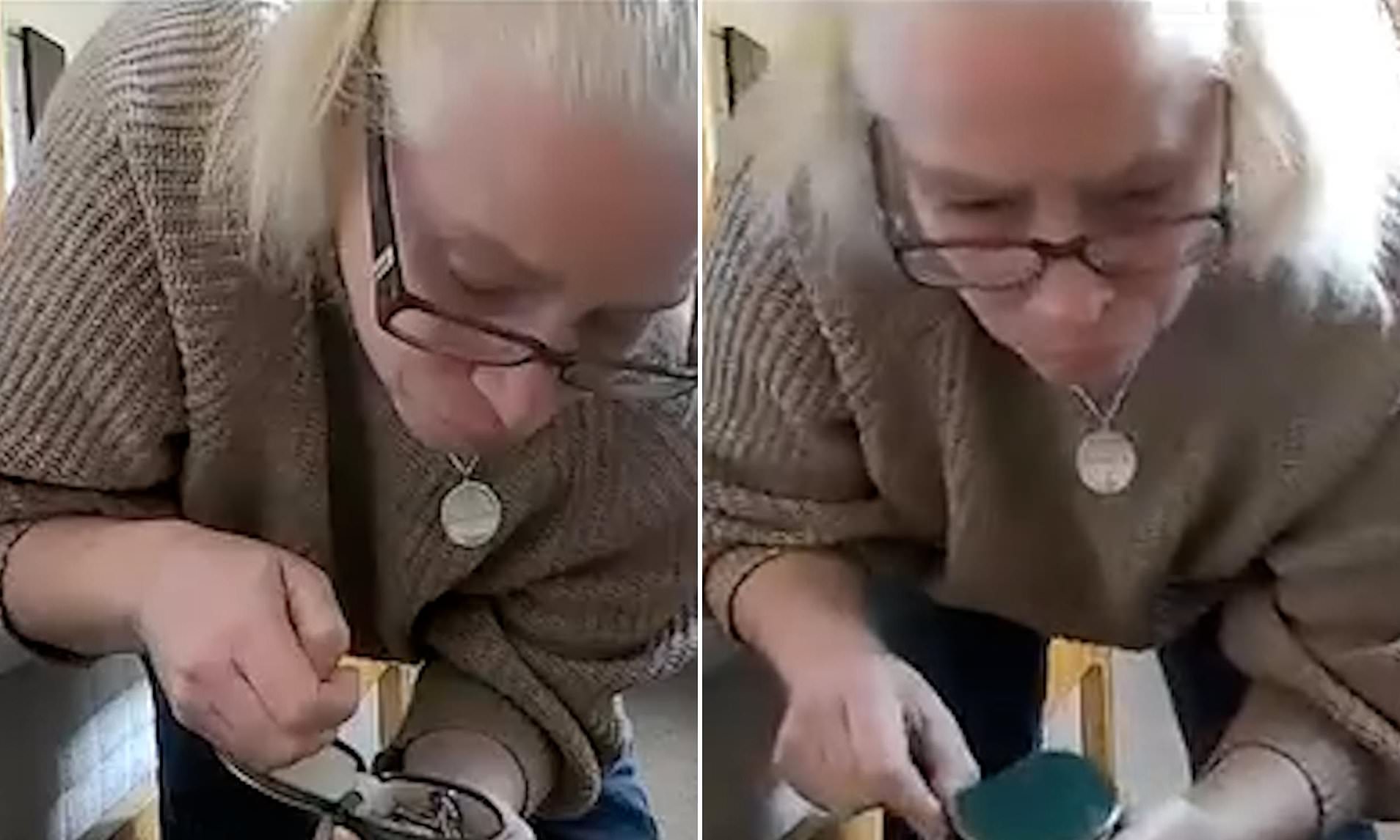 Moment carer is caught on camera stealing £8,000 of jewellery from pensioner: Thief is jailed