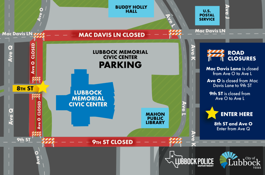 City of Lubbock announces road closures, LPD explains security measures ...