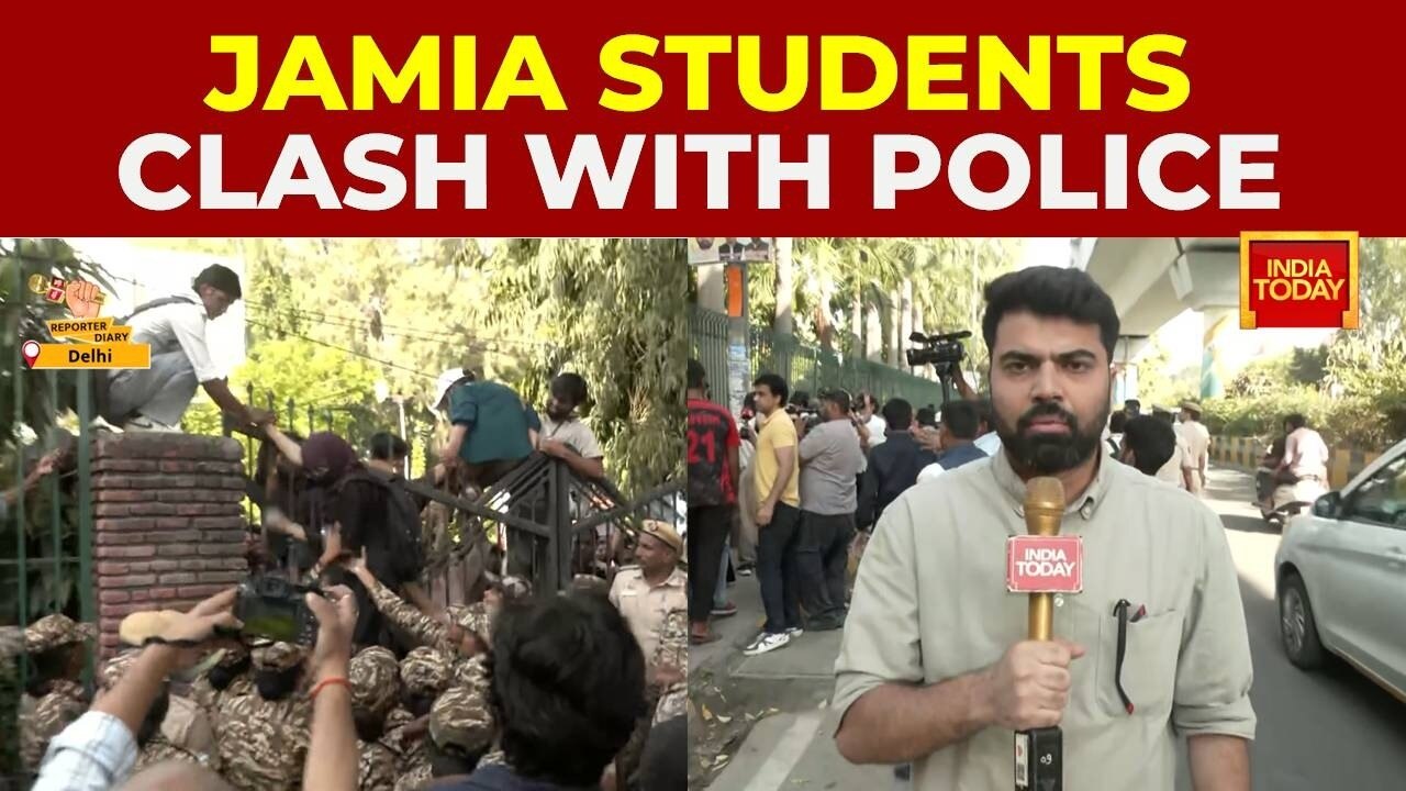 Jamia students clash with police, reject admin order, demand poll dates