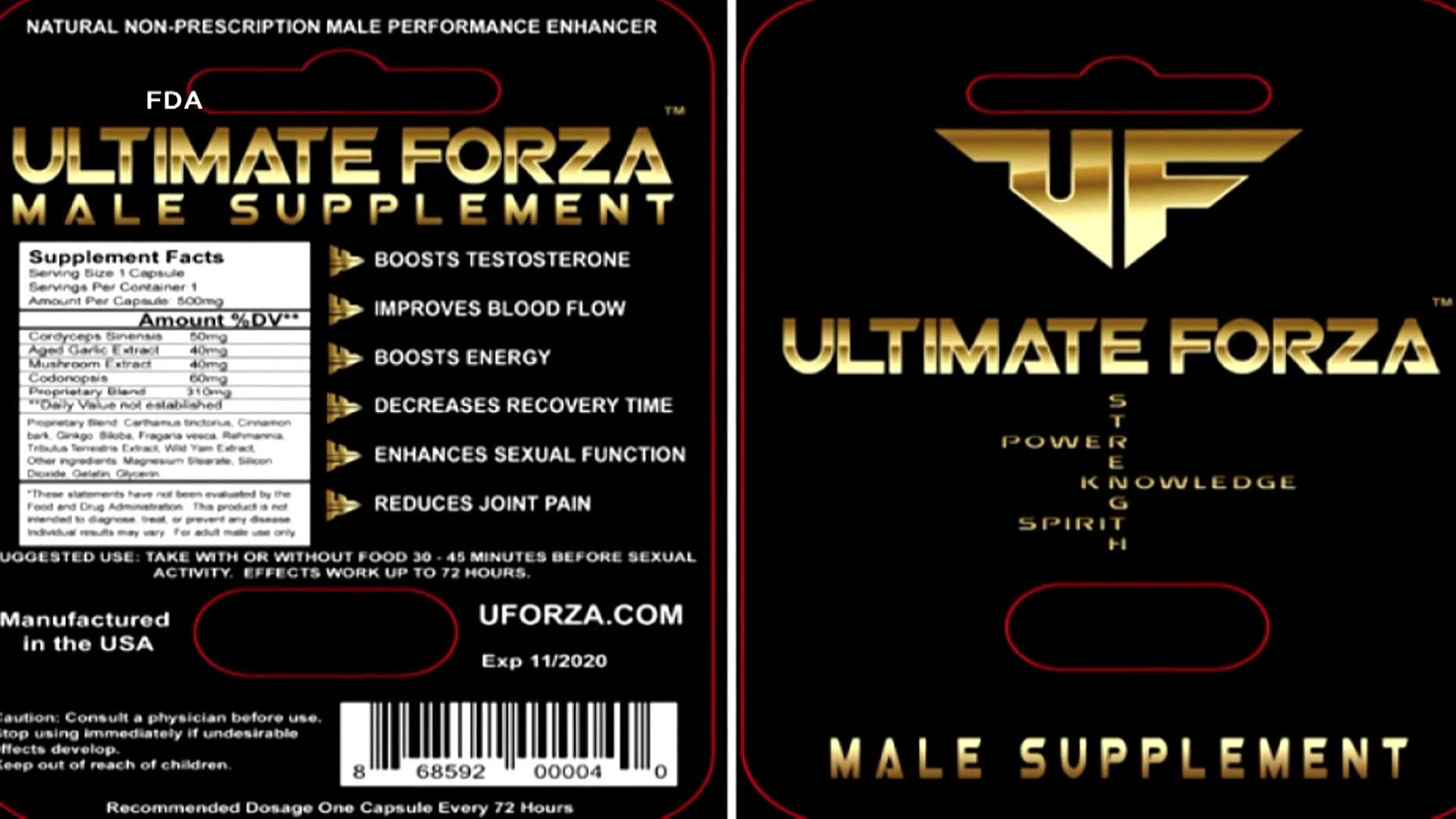 GNC recalls Ultimate Forza male supplements over undeclared drug ...