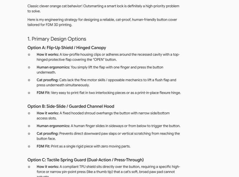 I asked Gemini to design a 3D print to cat-proof my door lock; it ...