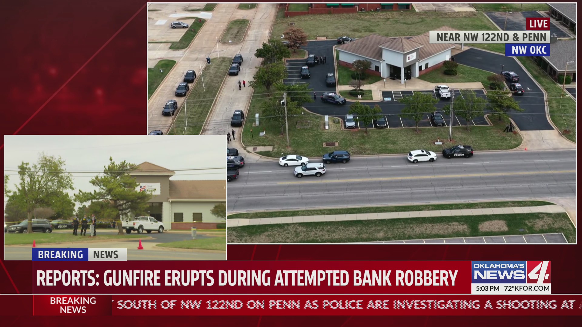 Gunfire erupts during attempted bank robbery