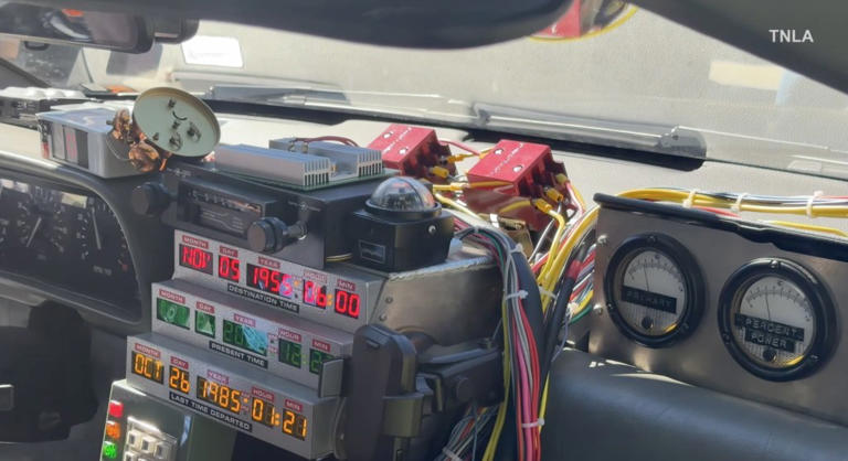 DeLorean time machines swarm LA home for Back to the Future fan fest
