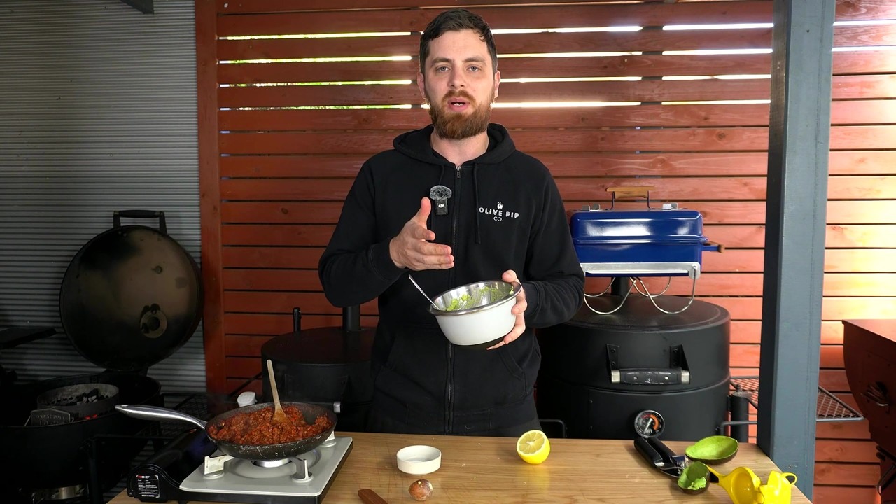 Smoked chili dog with homemade beef chili