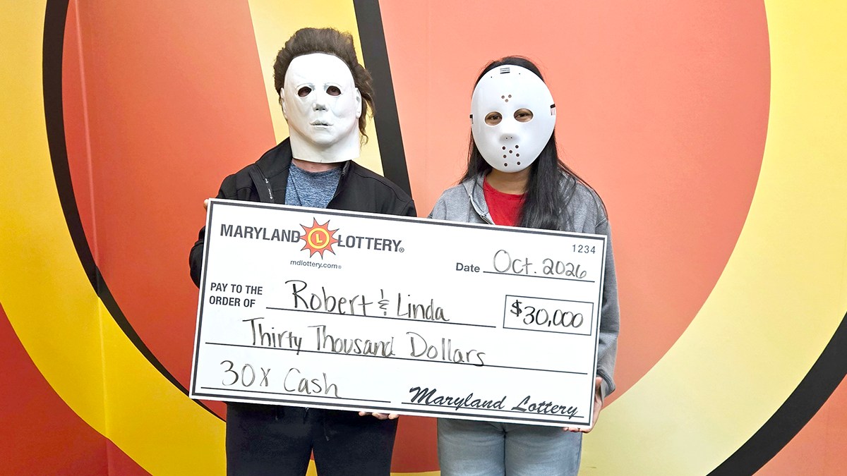 Montgomery County couple claims $30,000 lottery prize in Halloween masks