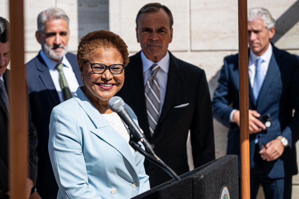 Rick Caruso backs former rival Karen Bass for LA mayor, blasts Nithya ...